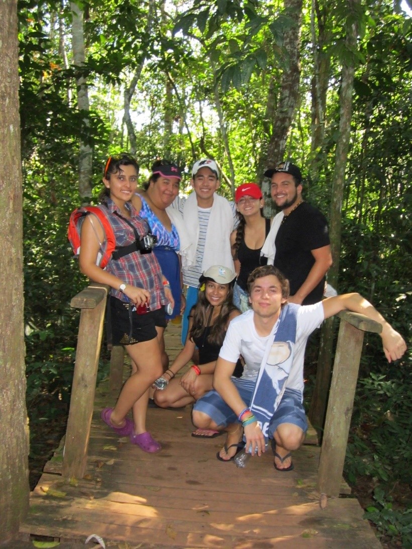 Fellows from Miami Dade College hiking in Rondonia